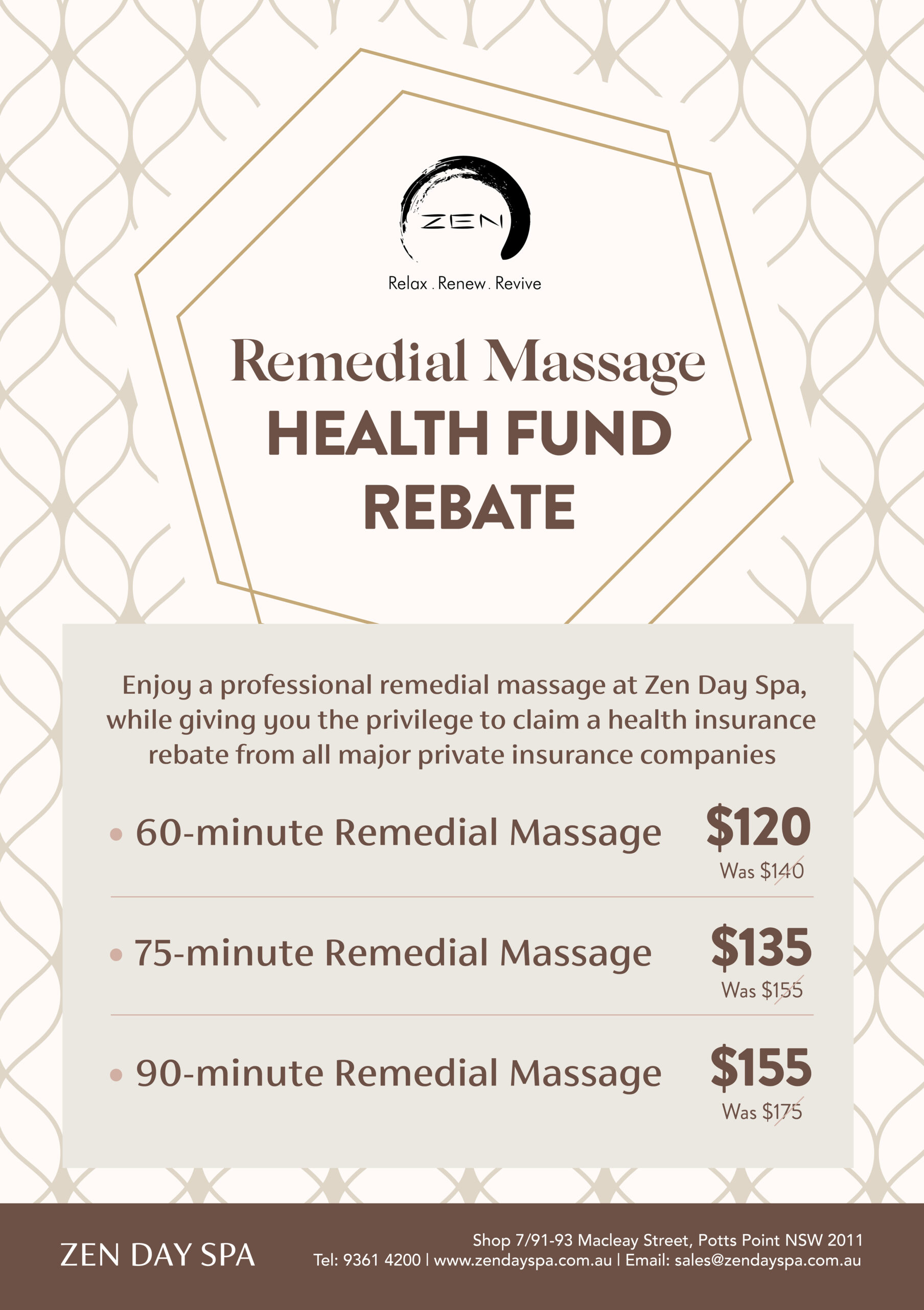 Remedial Massage with an instant health fund rebate at Zen Day Spa, Potts Point Sydney