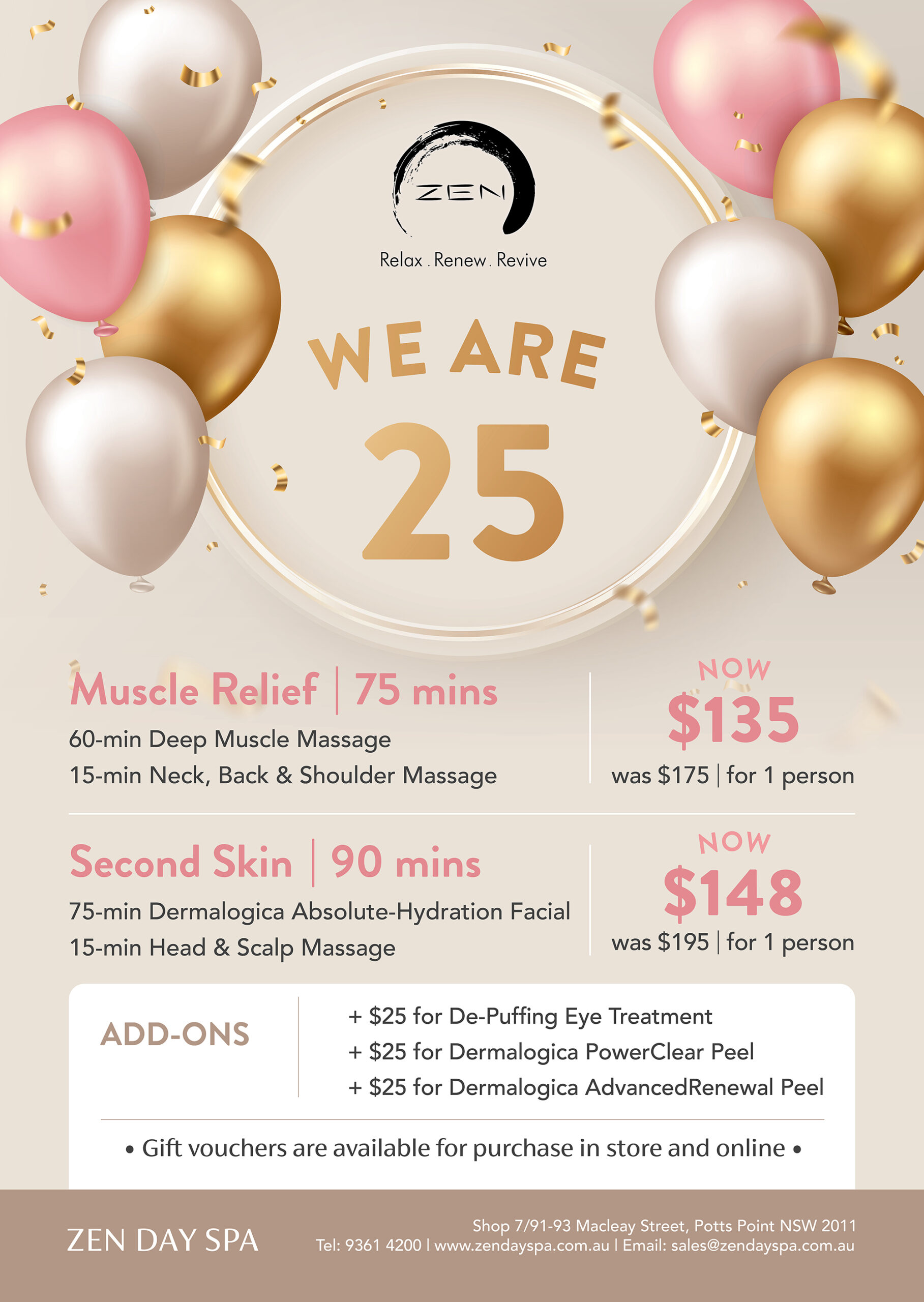 Second Skin at Zen Day Spa, Potts Point Sydney